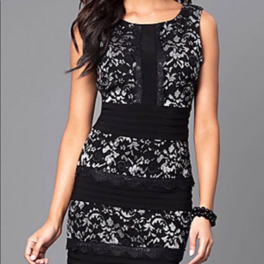 Brand New Black and Ivory Sheath Dress